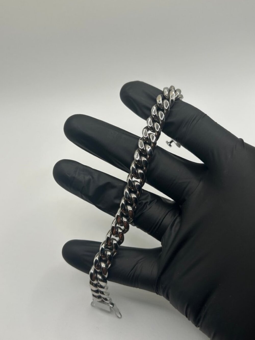 Streetwear Silver Cuban Bracelet 10mm 7 Inch Solid Waterproof Mens Statement